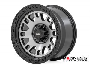 Custom Wheel 82 Series Wheel - One-Piece - Semi Gloss Black w/ Machined Face | 18x9 | 6x5.5 | -12mm - Rough Country